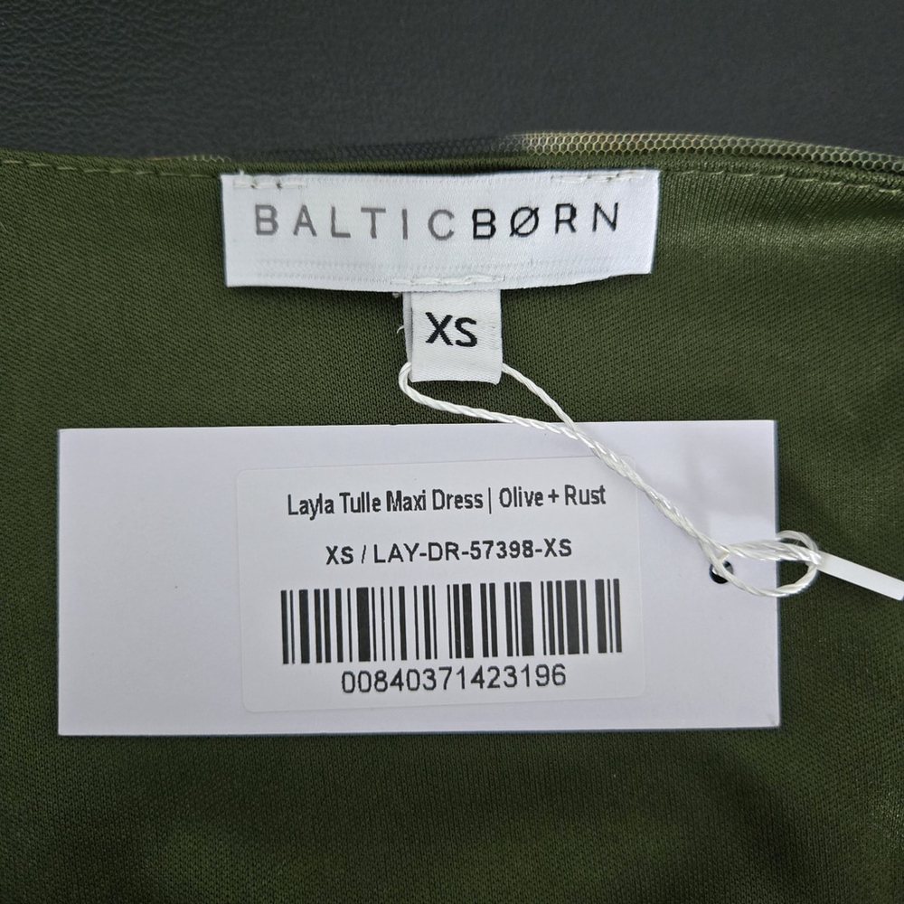 Baltic Born Womens Layla Tulle Maxi Dress XS Green Floral Mesh Forest Fairy NWT - Picture 5 of 8